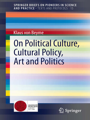 cover image of On Political Culture, Cultural Policy, Art and Politics